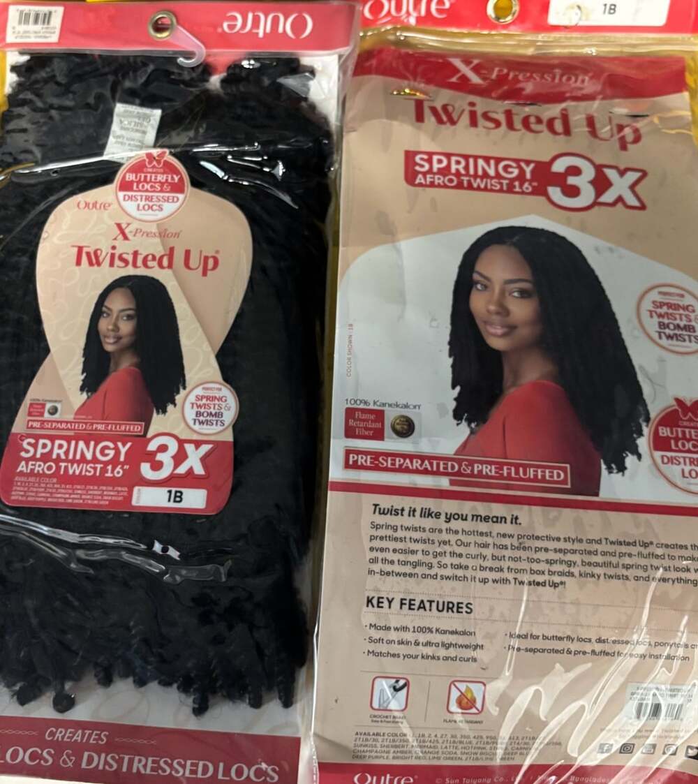 3packs of Outre X-Pression Twisted Up 3X Springy  Color 1B.